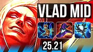 VLADIMIR vs AKALI (MID) | 70% winrate, Legendary | KR Grandmaster | 25.21