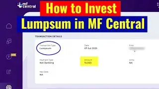 How to Invest Lumpsum in MF Central