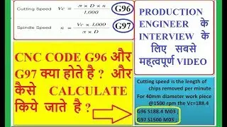 Use of G96 Constant Cutting speed  ,surface speed & G97 Constant spindle speed in cnc lathe machine!