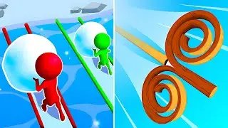 Snow Race 3D🆚SpiralRider Walkthrough Android IOS Max Levels 99999 Mobile Gameplay HE11