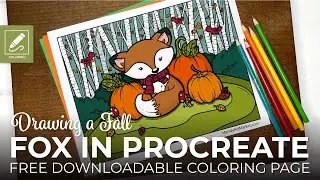 Procreate Time Lapse - Free Fall Fall Fox Coloring Page
