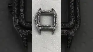 Инкрустация брендовых часов в Москве Cartier full setting 06.03.2025 #wsg