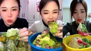 ASMR ICE YY'S Mix Oldies matcha ice eating | Only YY Ice Eating 