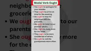 Modal Verb Ought in English Grammar #shorts