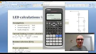 Student guide to LED protection resistor calculations, Word Equation Editor and Casio fx-991EX