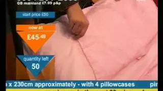 Andy Hodgson sells a pink 'Rebecca' jacquard duvet set on Bid TV