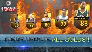 NBA Live Mobile - ALL GOLD LINEUP UPDATE - DRILLS GAMEPLAY!!