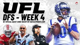 UFL Week 4 DraftKings DFS Strategy | FT. Chris Wecht of Fantasy Points