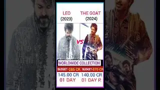 LEO 🆚 THE GOAT, DAY 01 WORLDWIDE BOX OFFICE COLLECTION 🔥. #thalapathyvijay #leo #thegoat #collection