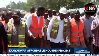 PRESIDENT RUTO FAILS TO HIDE HIS EXITEMENT IN KANYAKWAR HOUSING PROJECTS IN KISUMU COUNTY