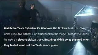 Watch the Tesla Cybertruck's Windows Get Broken Tesla Inc. Cybertruck.