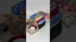 Fabric storage box for sewing room organizer, stationary storage and many things.