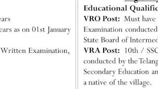Telangana VRO VRA Notification 2017 - How To Apply Online