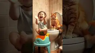 Baby fart and cat laughing🤣 #cat #funny #catshorts #cutecat #babyfart  #funnycats  @CatimationAI