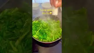 Turnip greens stir fry #healthy #delicious #turnip_greens #stirfry #fastcooking #3minrecipe
