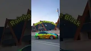 Rainbow Chrome Black Car Vinyl Wrap