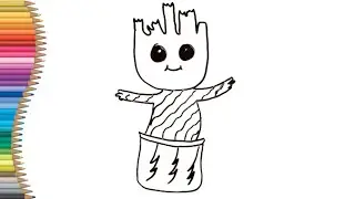Baby Groot Cute Drawing | Marvel Guardians of the Galaxy Art