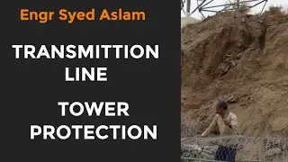 Structure pad damage caused by water flow and erosion on the slope into the wadi| #TransmittionLine
