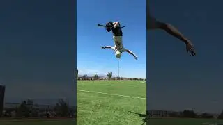 HUGE NO HAND BACKFLIP x BACKFLIP 360 ON POGO #pogo #pogostick #shorts #shortsviral #extremepogo