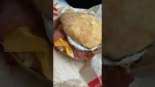 Maple Bacon Egg&Cheese Breakfast Sandwich From @timhortons #shorts #food #foodie #foodies #breakfast