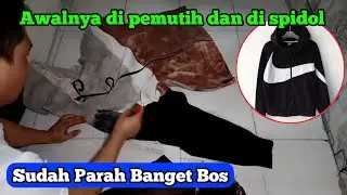 Re paint Hoodie Nike Big Swoosh Yang Malang 😁