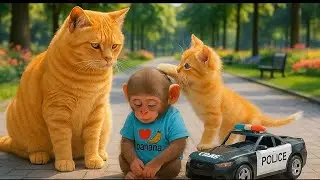 🚓 Cat Caught Monkey Baby in Police Car!           🙊 Returned to Parents Like a True Hero! YouTube