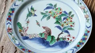 南京赤絵仙桃鹿猿文皿 / Nankin-Akae Dish with Design of Deer and Monkey
