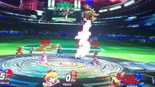Super Smash Bros Ultimate T.20 Mii Brawler 🦸&zwj;♂️ & Peach 👸🏼 💖 👠 VS Bowser 🦹&zwj;♂️,  4K At 60 FPS 