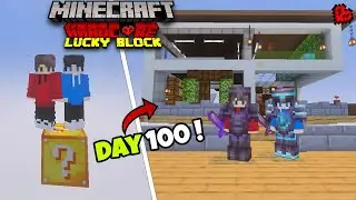 We Survived 100 Days on ONE LUCKY BLOCK in Survival Minecraft! (Hindi)