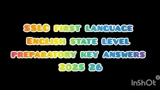 SSLC first language English state level preparatory key answers 2025 26