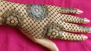 Simple mehndi design back hand|| Easy  back hand mehndi design|| Flower design simple mehndi 