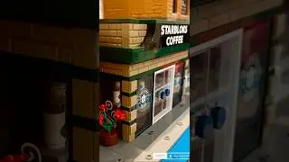 A new addition to my Lego city, Starblocks Coffee!  What do you think?  #lego #starbucks #legocity