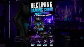Reclining Gaming Chair by Vonesse w/ Footrest and Back Massager