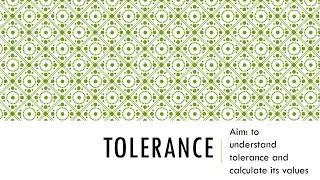 National 5 Applications of Maths - Tolerance