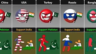 These Countries Support INDIA or PAKISTAN [Countryballs]