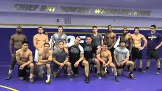 Chris Weidman Pre-title Shout to Hofstra Wrestling