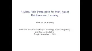 ML and MFG seminar (2021-11-02) Xin Guo
