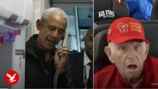 Barack Obama surprise plane full of veterans arriving in Washington DC USA #veterans#barackobama#usa