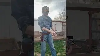 Triple shot with one hand. Single action revolver tricks