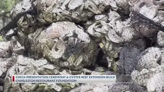 Charleston Restaurant Foundation holds check presentation ceremony and oyster reef extension build