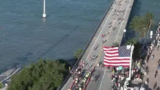 Runners Race Over Seven Mile Bridge in Florida Keys