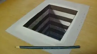 How to Draw 3D Hole - Easy Anamorphic Illusion - Trick Art on Paper
