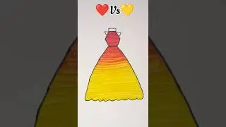 ❤️ Vs 💛 Bountiful Dress Colour #shorts #drawing #dress #trending