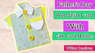 Father's Day Polo Shirt Card Idea / DIY Father's Day Card with Gift Card Holder