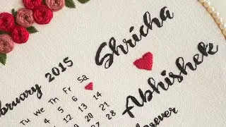 Embroidery calender hoop art by threadknight