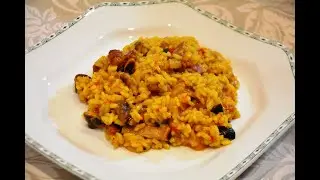 Arroz meloso con costillas y setas. ¡¡Tan cremoso y tan rico!!