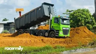 S.Chotkan & Sons NV Daf's delivering sand to a customer #daftrucks #dafcf  #truckspotting