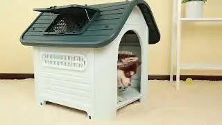 (XXL Size) Dog House Cage Kennel Cat Plastic Large Detachable Pet Cottage with gate 大型犬狗窝 HK1-1076