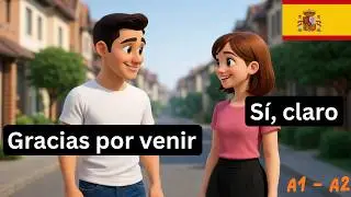 From a Chance Meeting to a Confession ☕💙 | Spanish Conversation for Beginners