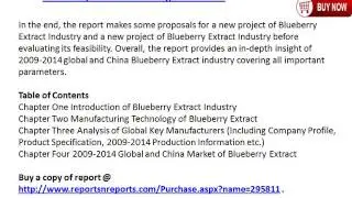 Research Report on Global & Chinese Blueberry Extract Market, 2009-2019
